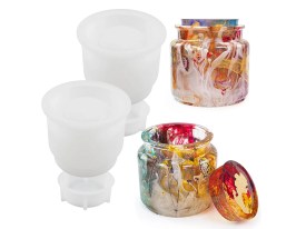 Molde silicona frasco liso con tapa